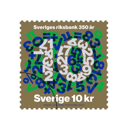 Frimärke Riksbanken 350 år