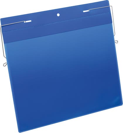 Plastficka A4L trådbygel blå 5 st/fp