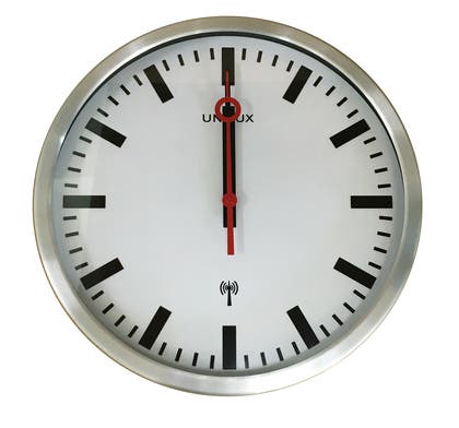 Väggklocka Radiostyrd Station 300 mm Grå