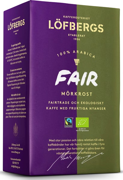 Kaffe Brygg Löfbergs Fair Mörkrost 450 g