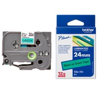 Märkband TZe751 24 mm svart/grön