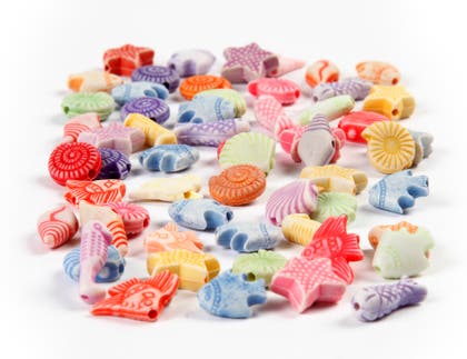 Plastpärlor figur 110 g pastell