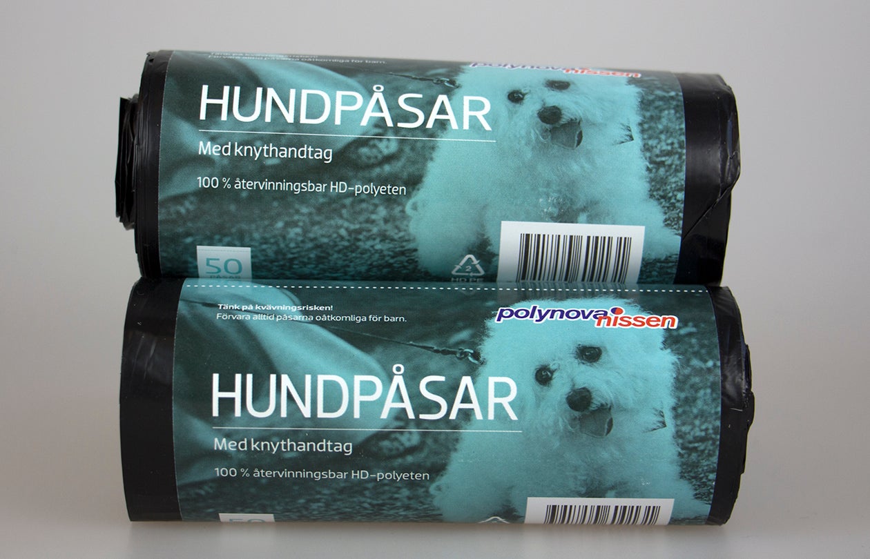 Hundpåse med knyt svart 50 st/rulle