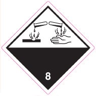 Farligt gods-etiketter 8.1 Corrosive 250 st/rulle