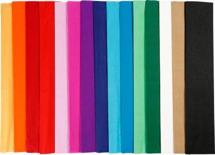 Kräppapper 50 cm 2,5 m sorterade färger 15/fp