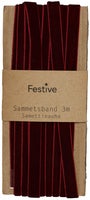 Sammetsband 3 m Vinröd
