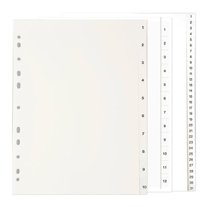 Register vit plast utan rubrikblad A4