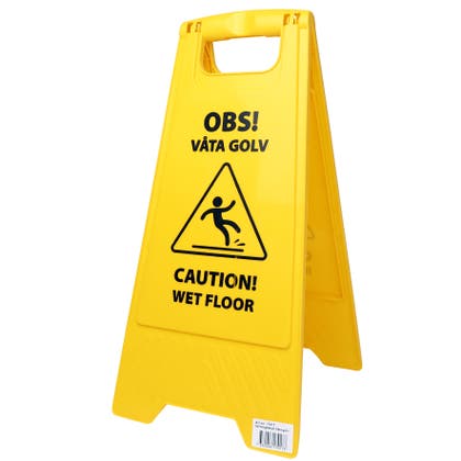 Varningsskylt Städning pågår/Våta golv