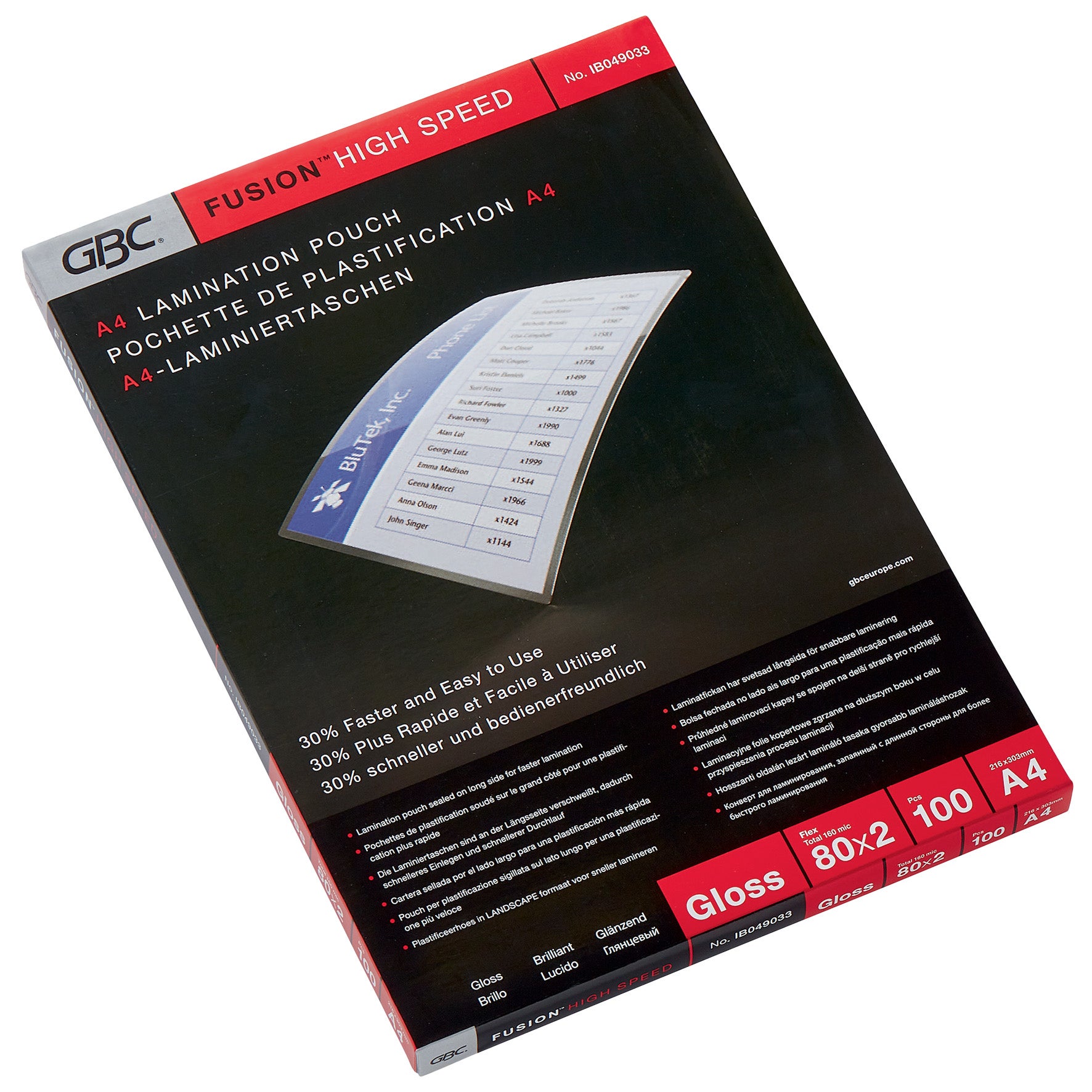 Lamineringsfickor A4 HighSpeed Gloss GBC