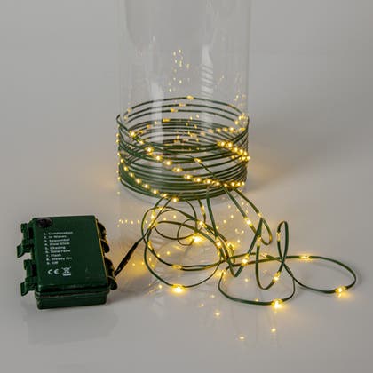 Ljusslinga Dew Drop batteri grön 7,2 m varmvit