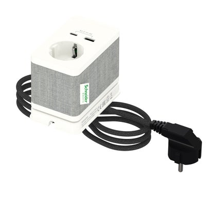 Grenuttag bordsenhet 2 m Vit/grå