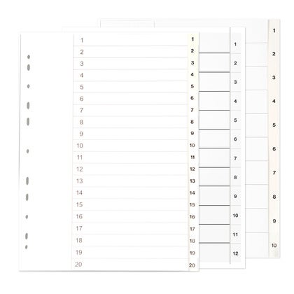 Register vit plast med rubrikblad A4