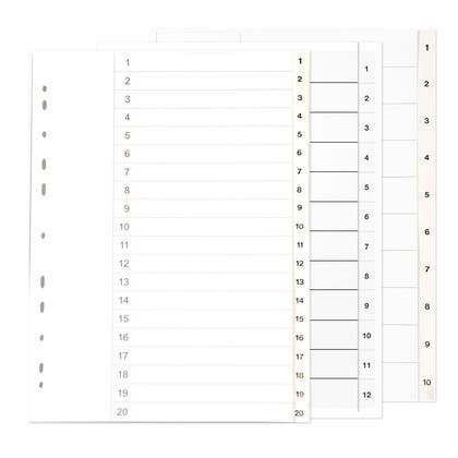 Register vit plast med rubrikblad A4