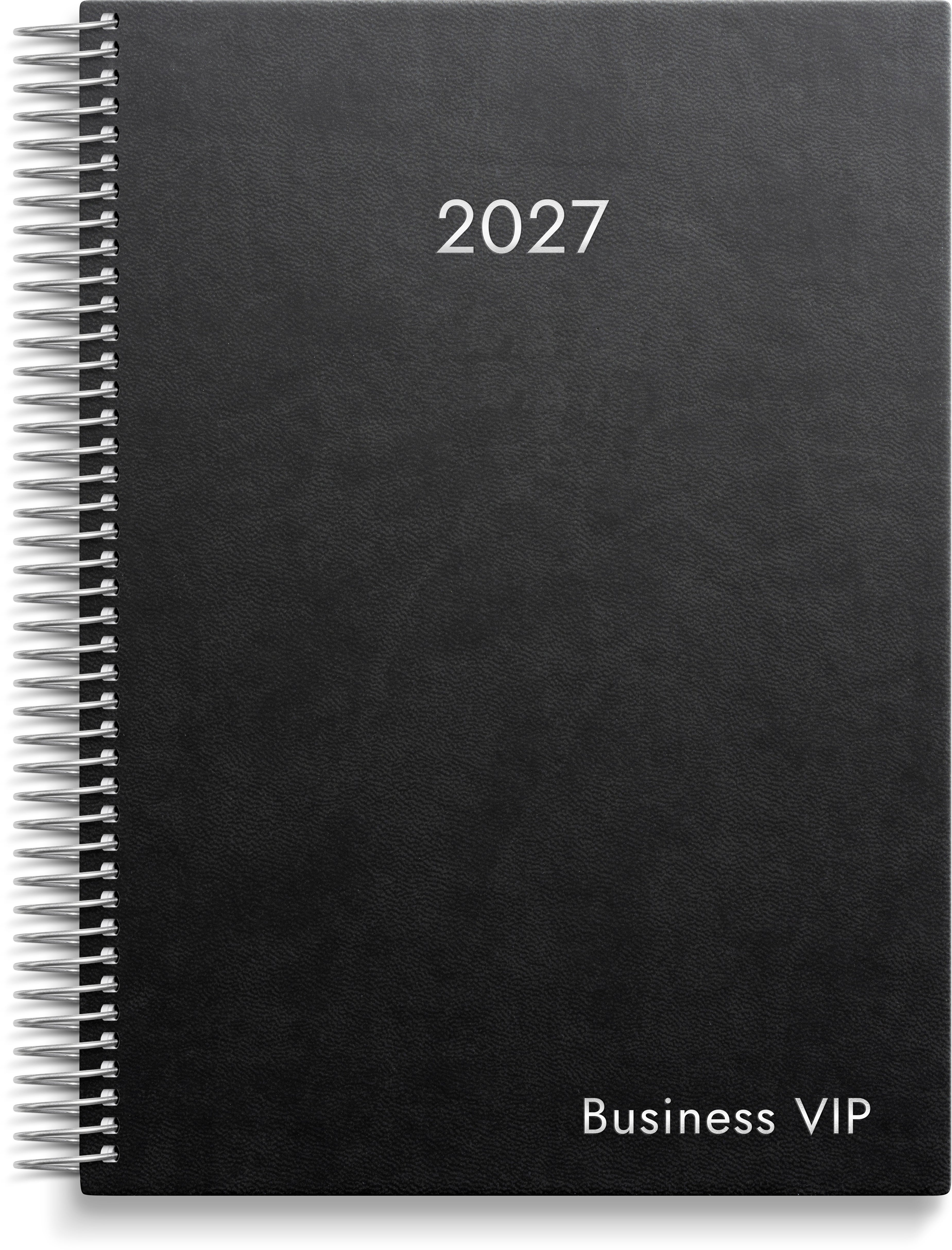 Kalender 2027 Business VIP svart konstläder Burde