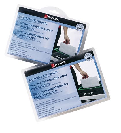 Oljade ark till Rexel dokumentförstörare.