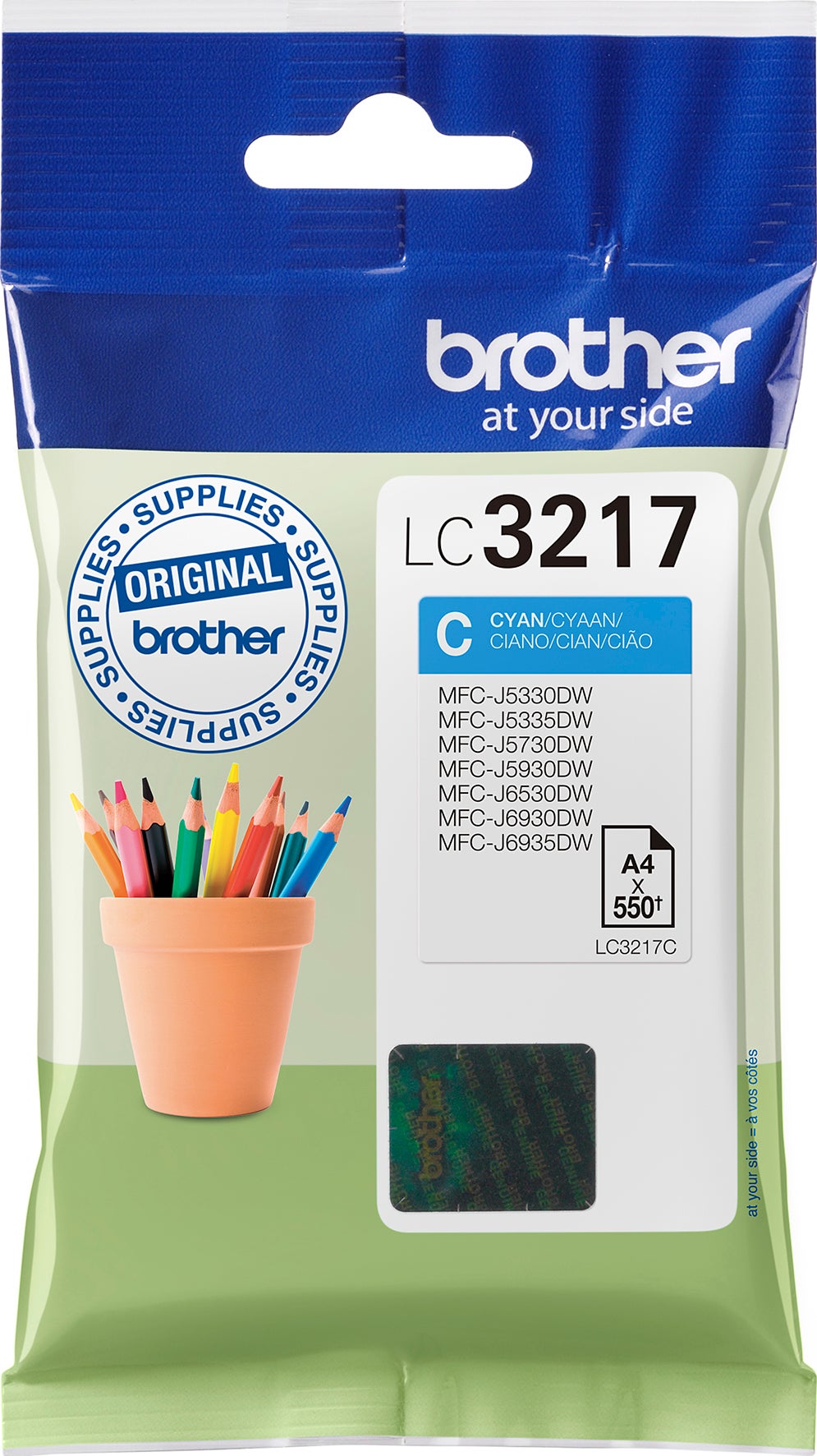Bläck Brother LC-3217C Cyan