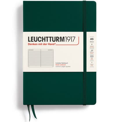 Anteckningsbok A5 linjerad Forest green