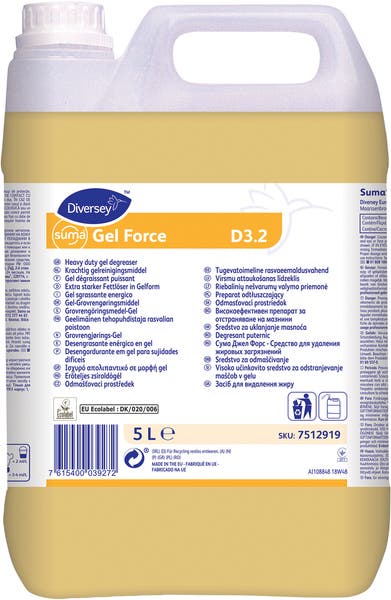 Grovrengöringsmedel kök Suma Gel Force D3.2 5 Liter