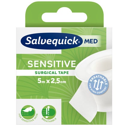 Kirurgtape Sensitive Salvequick 5 m x 25 mm  vit 310366