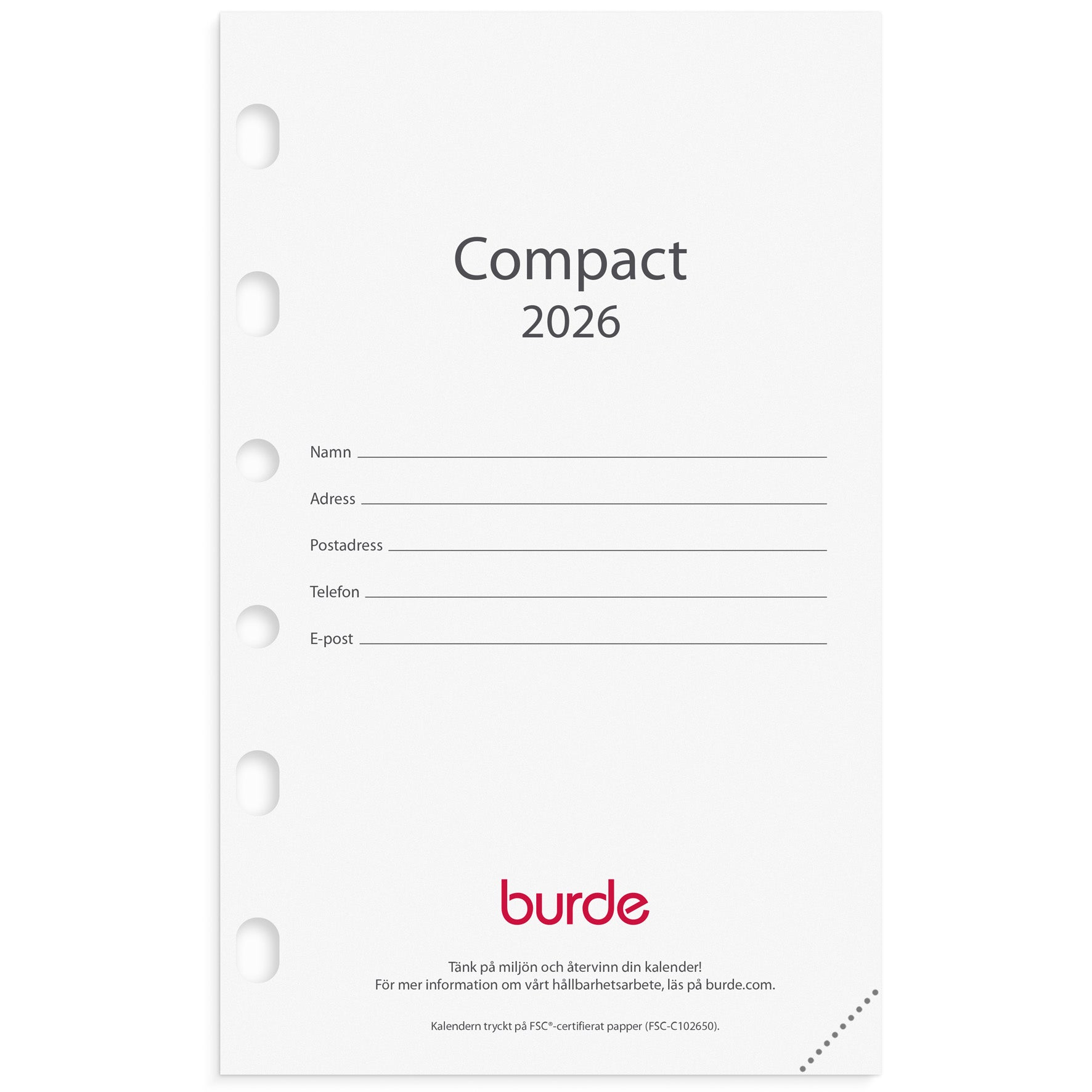 Kalender Compact 2026 kalendersats