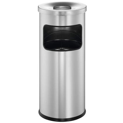 Papperskorg med askkopp 17 liter Safe silver