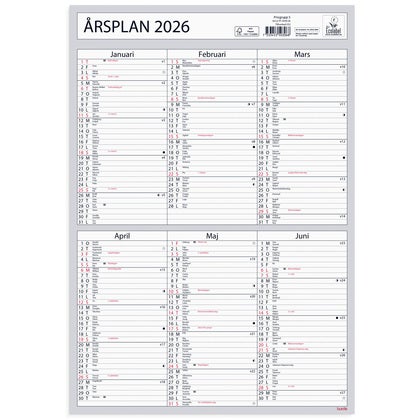 Väggkalender Årsplan 2026