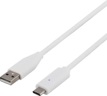 USB-C - A 2.0 Deltaco 2 Meter Vit
