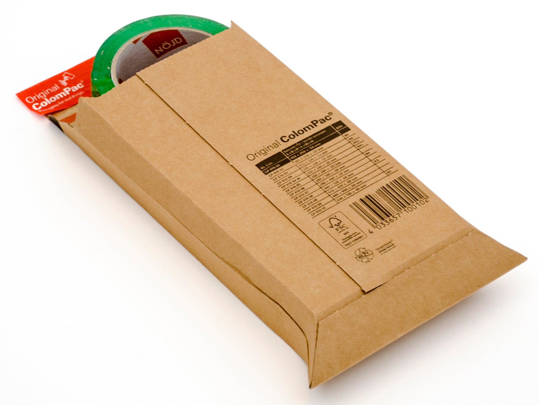 Wellkuvert 150x250x50 mm Brun