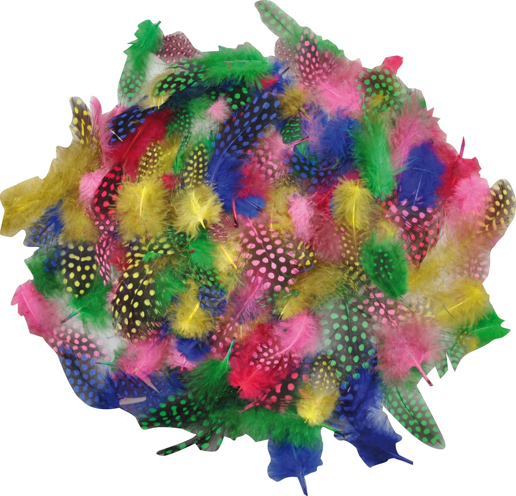 Pärlhönsfjädrar 100-pack