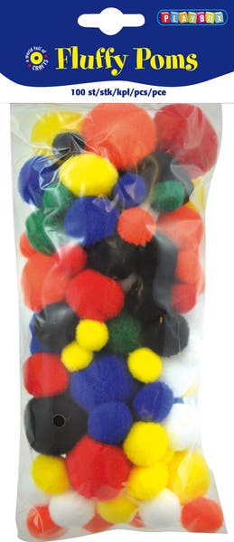 Pompombollar sorterade färger 100/fp