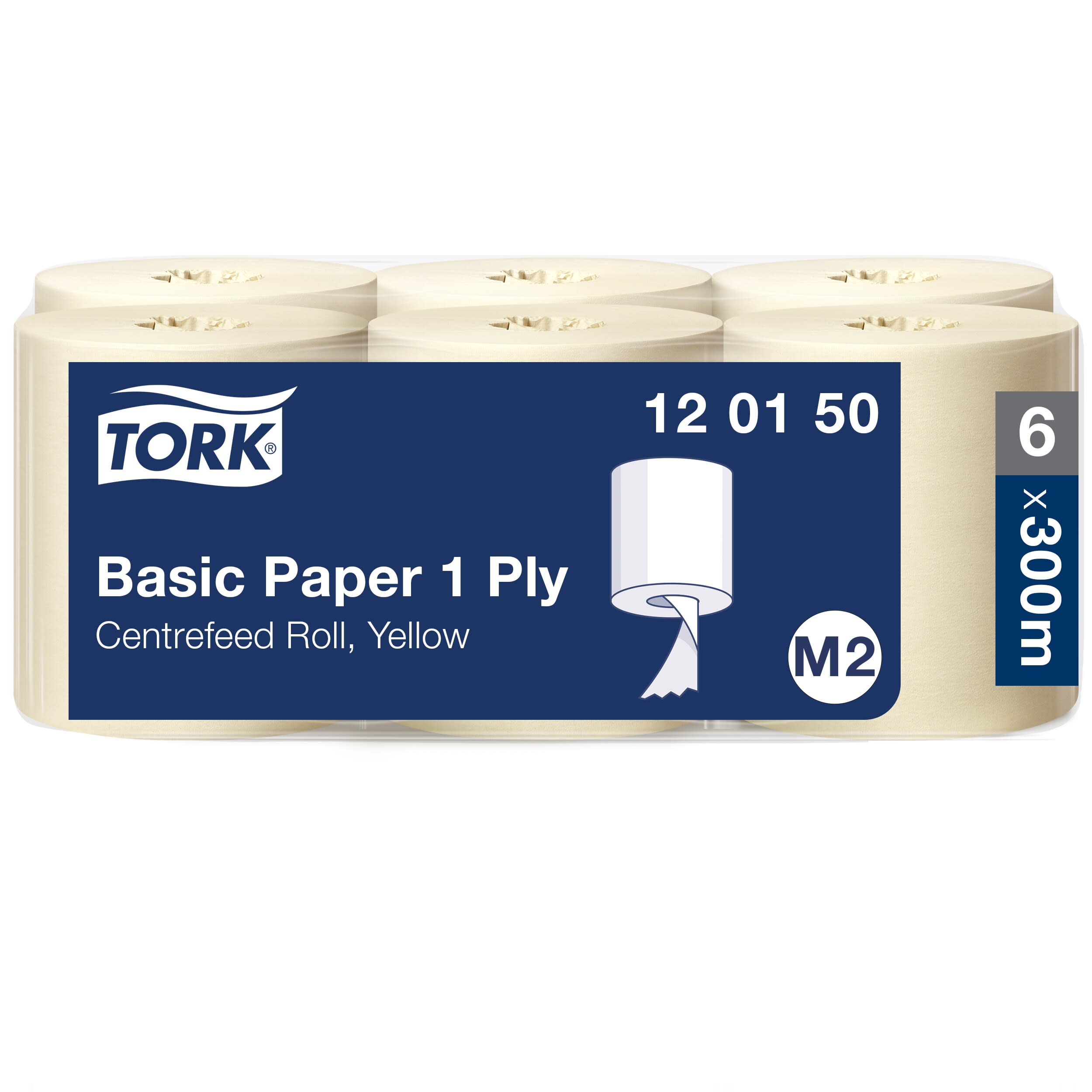 Papper Tork Basic M2 6x300 m gul