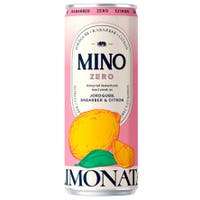 Läsk Mino Zero Jordgubb, rabarber & citron 24x33 cl inkl pant