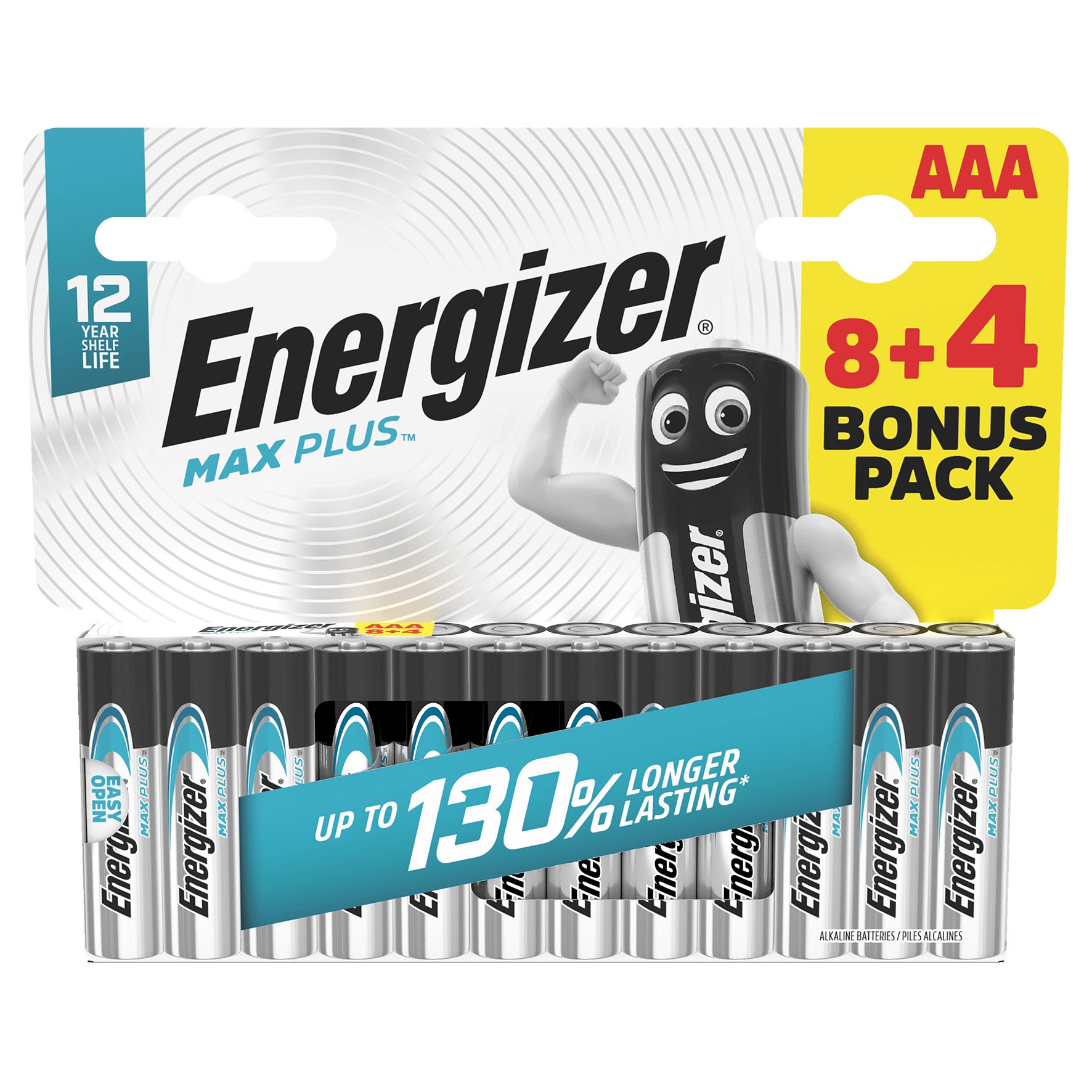 Batteri Energizer Max Plus Alkaliskt AAA LR03 12-pack