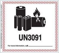 Farligt gods-etiketter UN3091  500 st/rulle