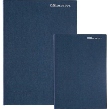 Anteckningsbok Office Depot inbunden linjerad blå