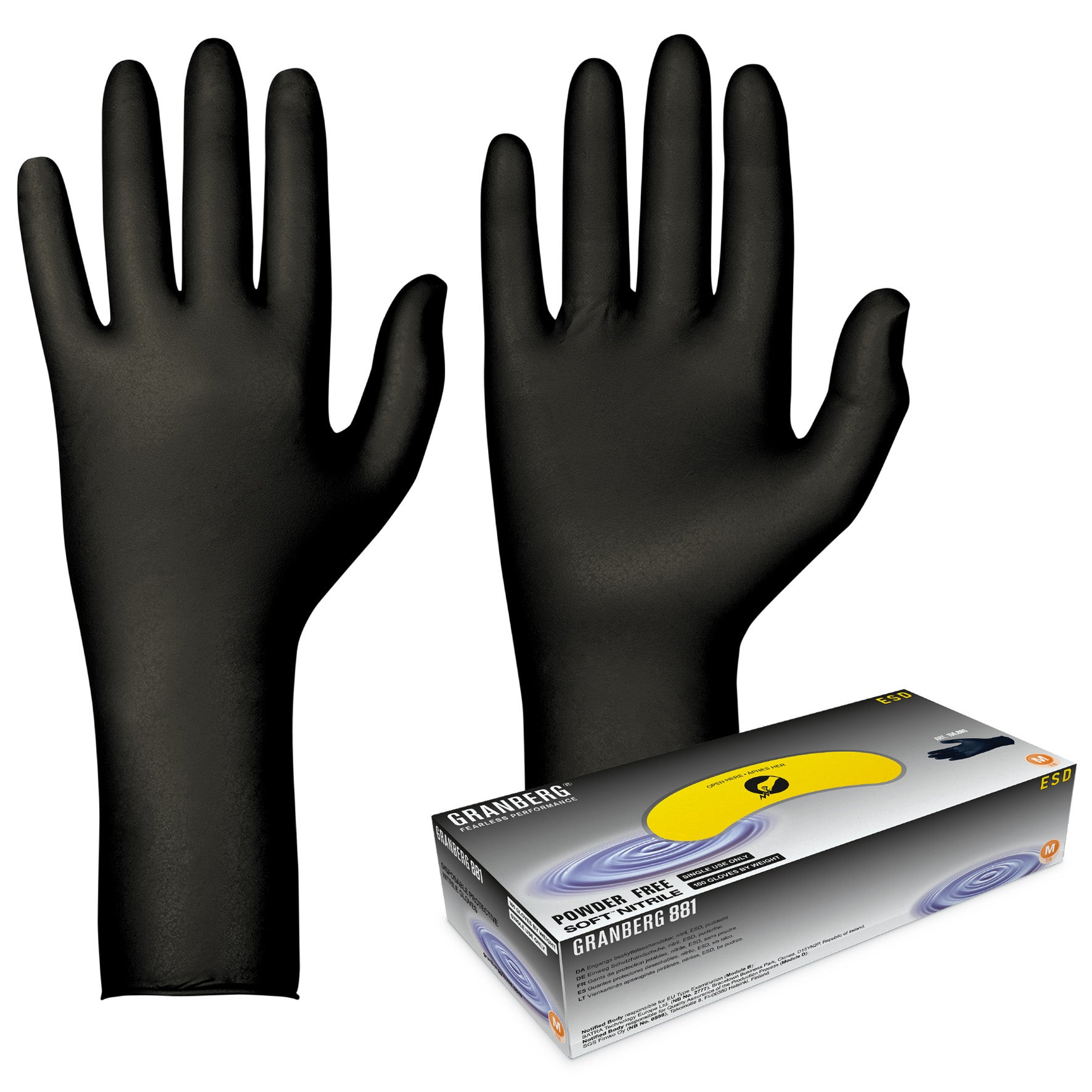 Nitrilhandske ESD 881 svart 100-pack