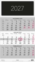 Väggkalender 2027 Triplaner Elegant Burde