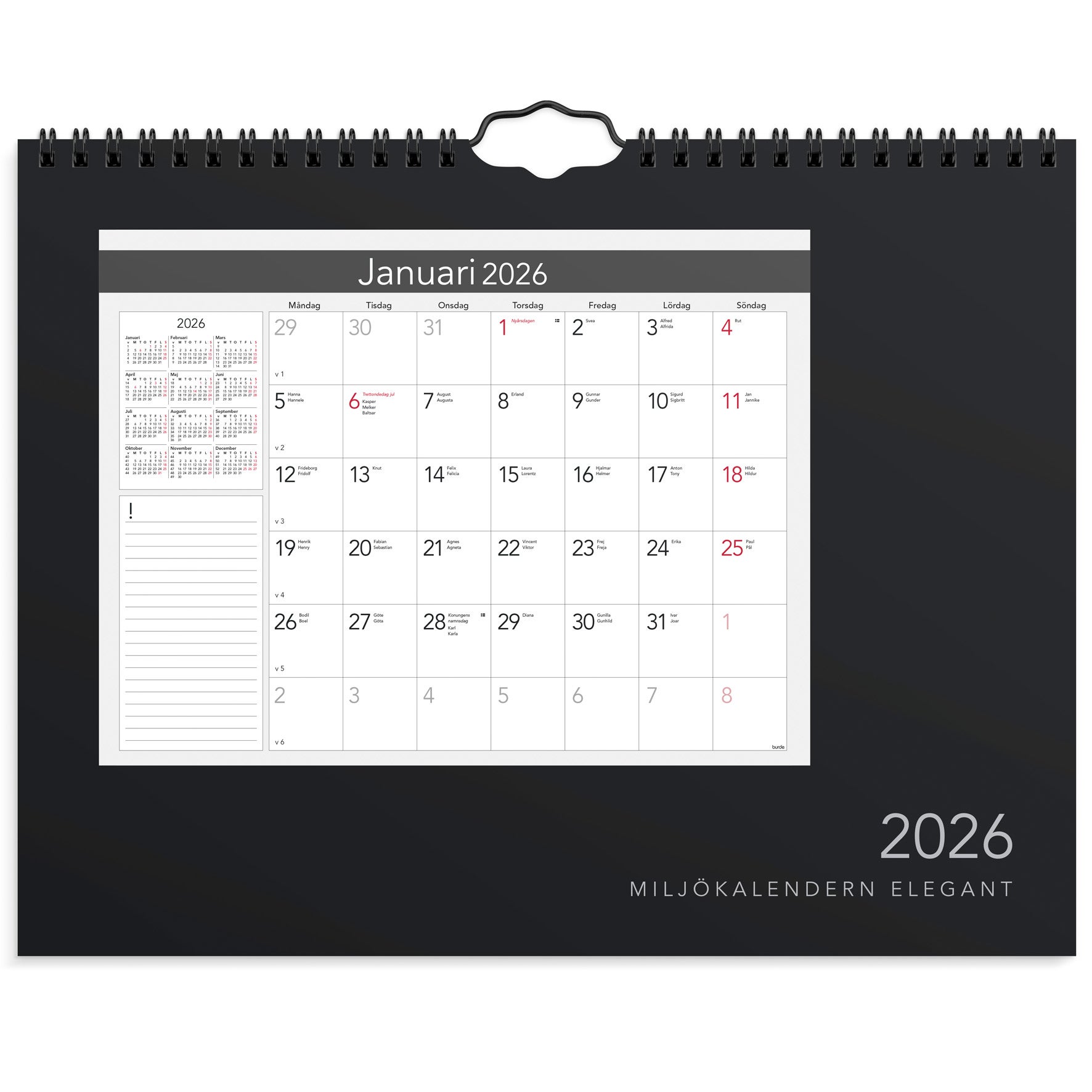 Väggkalender Elegant 2026