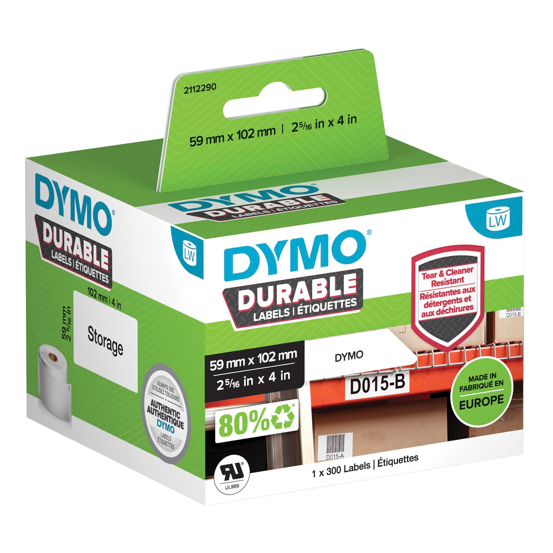 Etikett Dymo Durable 59x102 mm