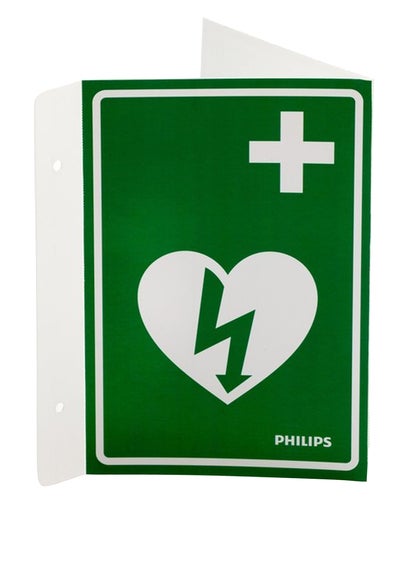 Skylt AED - Hjärtstartare Wall Sign grön