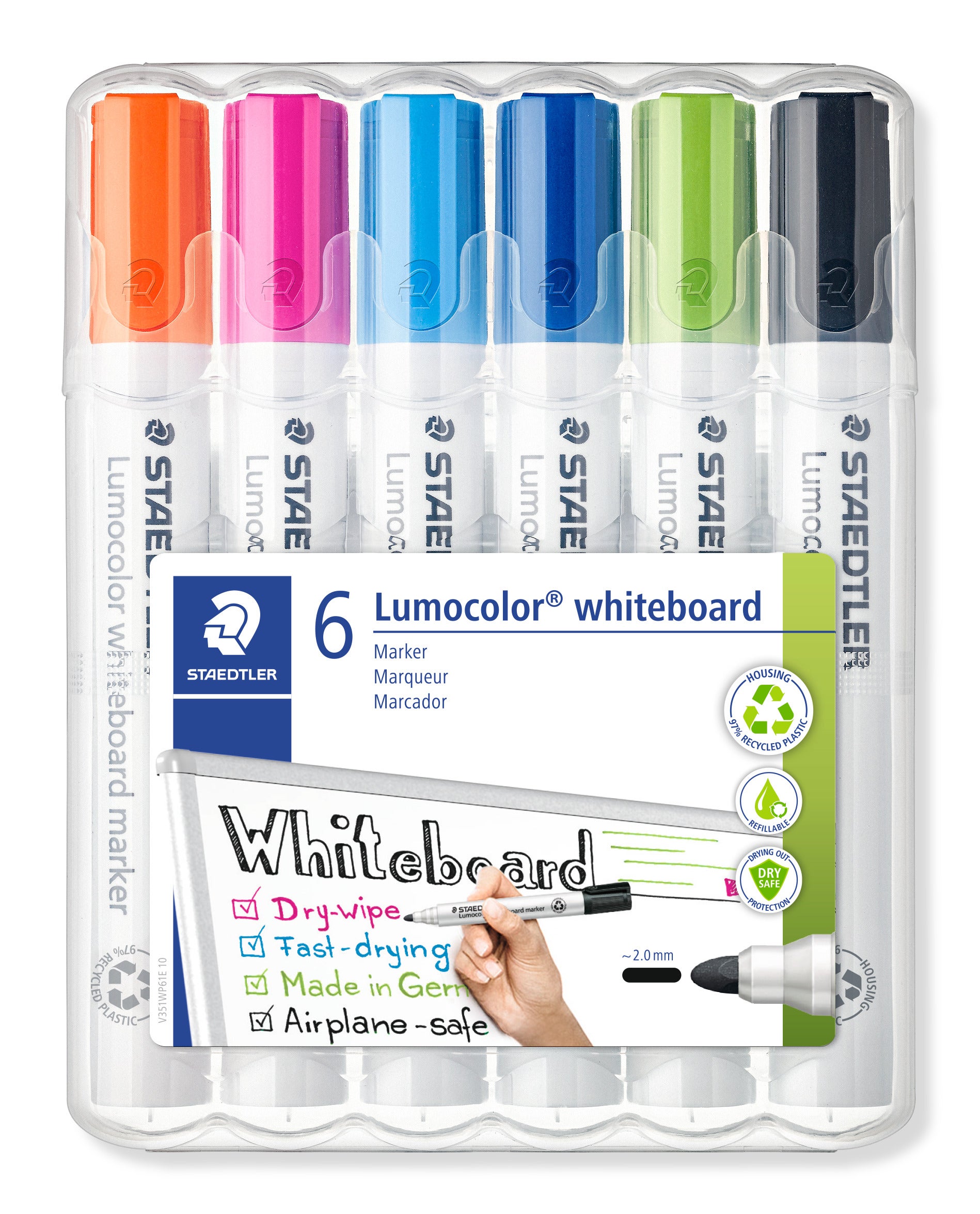 Whiteboard-penna Staedtler rund 6 st/fp