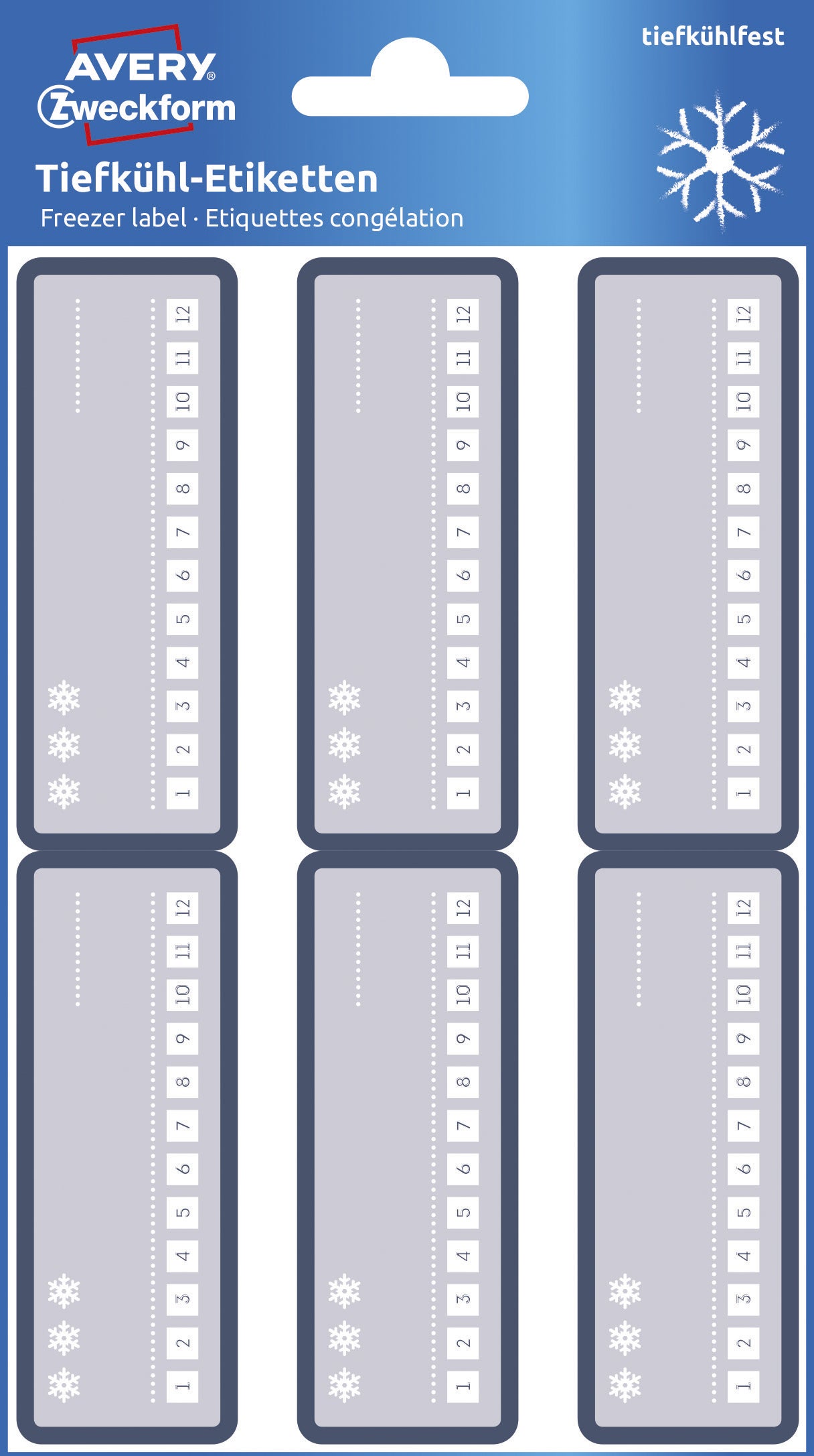 Frysetikett 26x73 mm Grå 24/fp