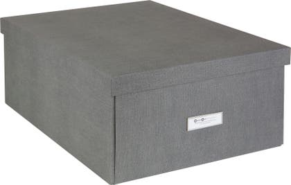 Förvaringsbox Katrin canvas grå Bigso