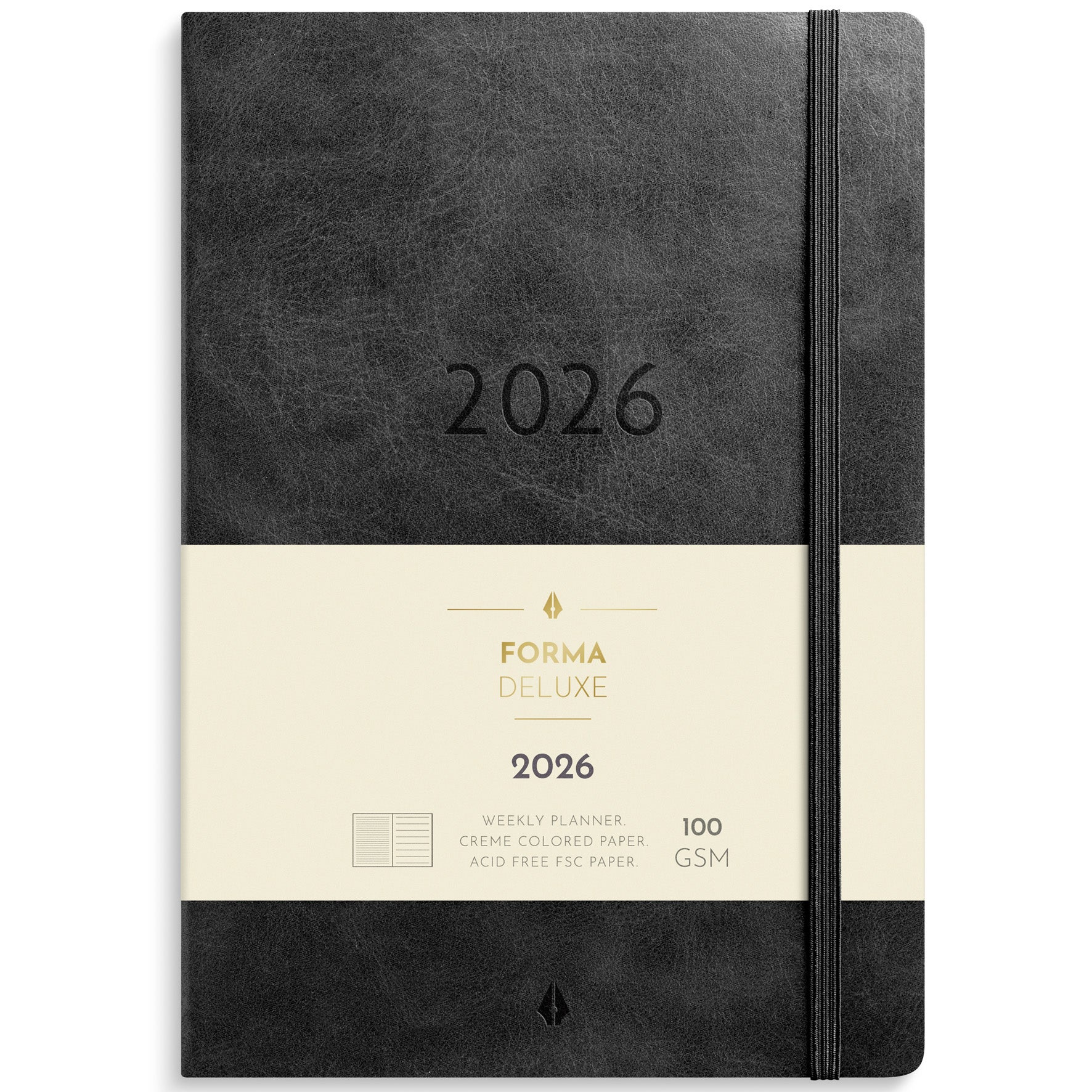 Kalender Forma Deluxe svart L 2026