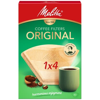 Kaffefilter Melitta 1x4 oblekta 80-pack