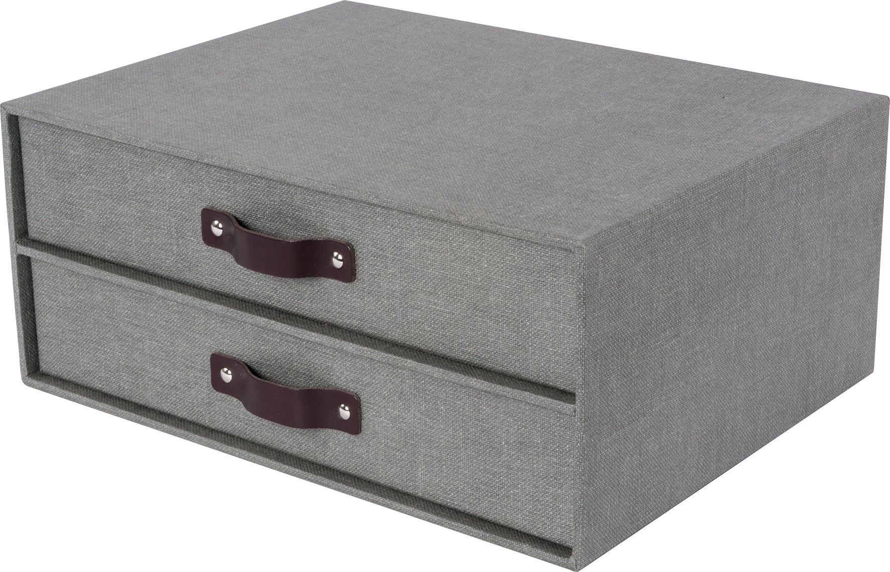 Förvaringsbox Birger 2 lådor canvas Grå