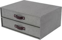 Förvaringsbox Birger 2 lådor canvas Grå
