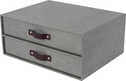Förvaringsbox Birger 2 lådor canvas Grå