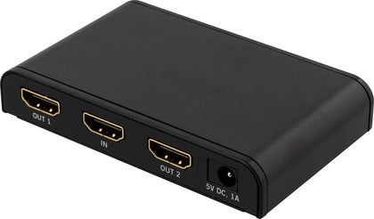 PRIME HDMI-splitter 1- till 2 skärmar Deltaco Svart