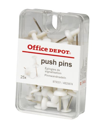 Kartnålar Push-pin vit 25 st/fp